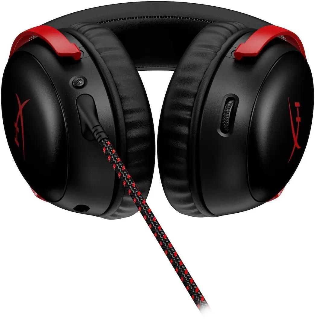 Гарнитура игровая HYPERX Cloud III,  для компьютера и игровых консолей, мониторные,  проводные, черный  / красный [727a9aa]